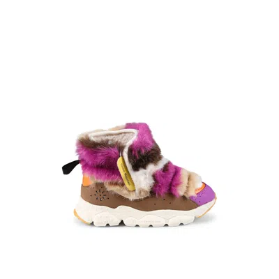 Flower Mountain Kids' Multicolor Ankle Boots For Girl In Brown