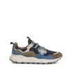Flower Mountain Yamano 3 Sneakers In Suede And Nylon Mud Blue And Blue In Multicolor