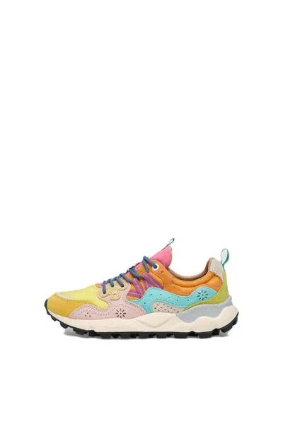 Flower Mountain Multi-colored Sneakers With Chunky Sole And Decorative Perforations