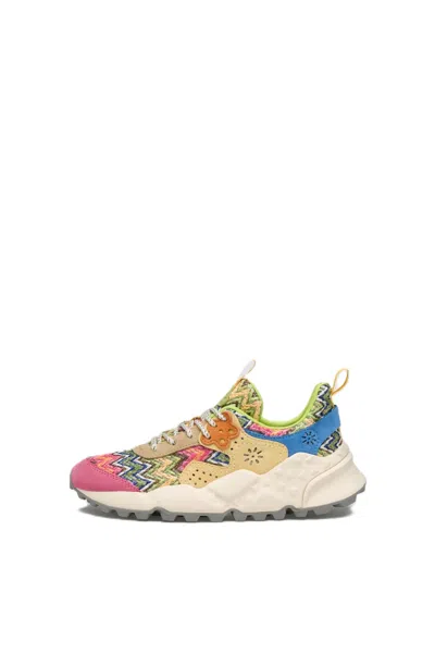 Flower Mountain Multicolored Zigzag Sneakers With Chunky White Sole
