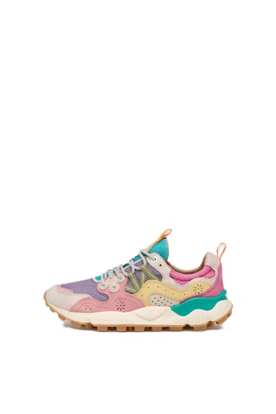 Flower Mountain Multi-layered Sneakers With Pastel Hues And Chunky Soles