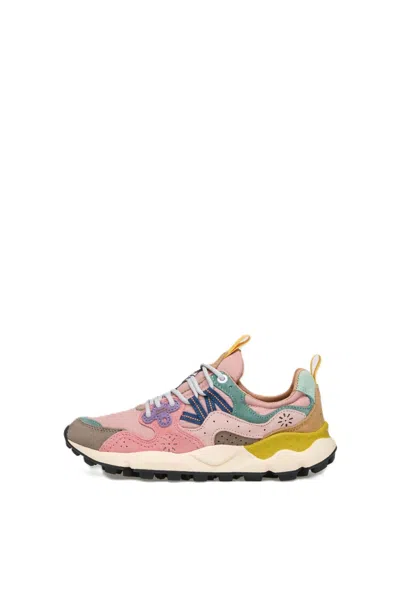 Flower Mountain Multi-layered Sneakers With Pastel Overlays And Chunky Sole In Black