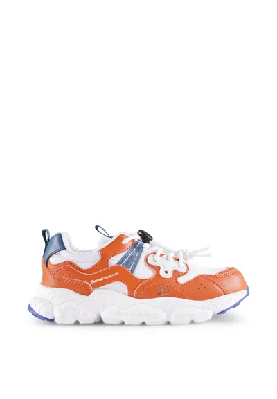 Flower Mountain Orange Sneakers For Kids