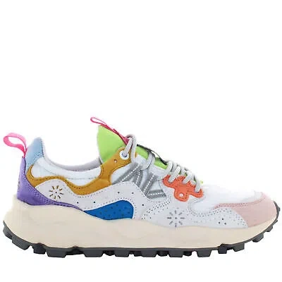 Pre-owned Flower Mountain P24us Woman Low Sneakers 0012017817.01.1n04 Yamano 3 Woman In White / Pink