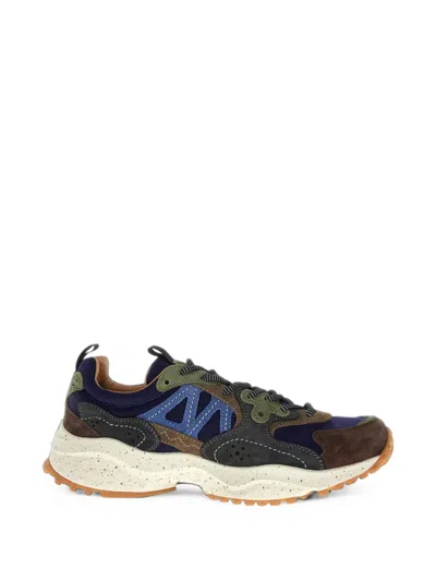 Flower Mountain Panelled Lace-up Sneakers In Brown