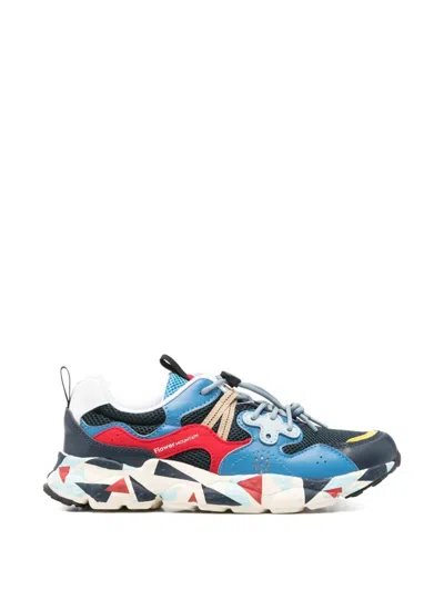 Flower Mountain Panelled Mesh Sneakers In Blue