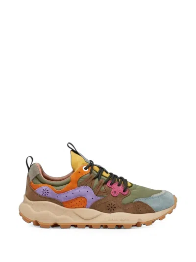 Flower Mountain Panelled Perforated Sneakers In Multi