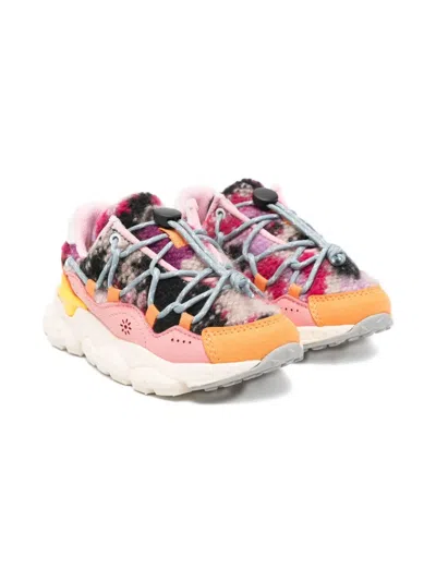 Flower Mountain Kids' Panelled Sneakers In Pink
