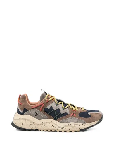 Flower Mountain Panelled Speckled-sole Sneakers In White