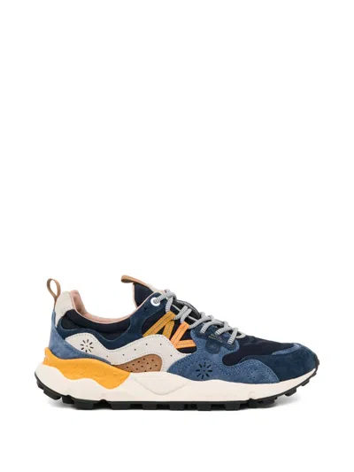 Flower Mountain Perforated Panelled Sneakers In Blue