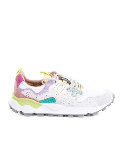 Flower Mountain Yamano 3 Light Lilac And White Suede And Nylon Sneakers In Multi