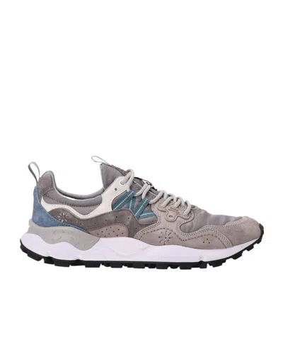 Flower Mountain Round Toe Low-top Sneakers In Gray