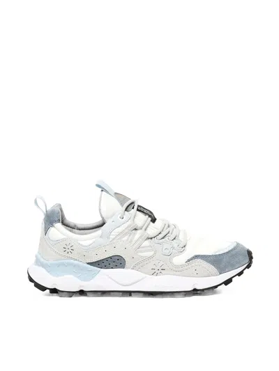 Flower Mountain Round Toe Low-top Sneakers In White