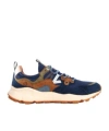 Flower Mountain Yamano 3 Blue And Navy Suede And Canvas Sneakers In Multicolor