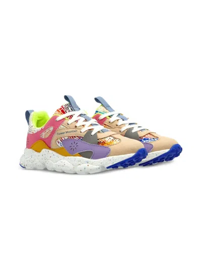 Flower Mountain Kids' Saburo Colour-block Sneakers In Neutrals