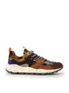 Flower Mountain Sneakers Yamano In Wool And Multicolor Fabric In Grey
