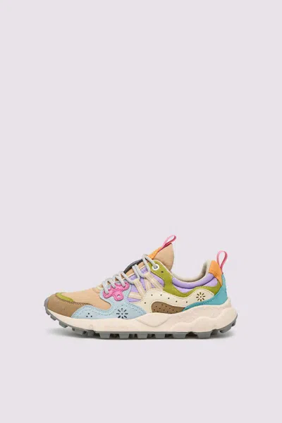Flower Mountain Sneakers In Beige/celeste