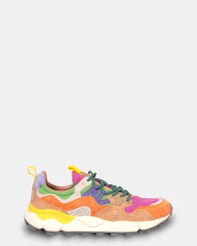 Flower Mountain Sneakers  Mod. Yamano 3 - Orange/fuchsia In Pink