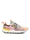 Flower Mountain Yamano 3 Natural And Dark Green Suede And Teddy Bear Sneakers In Multi