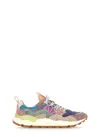 Flower Mountain Yamano 3 Sneakers In Suede And Nylon Rose And Violet In Multicolour