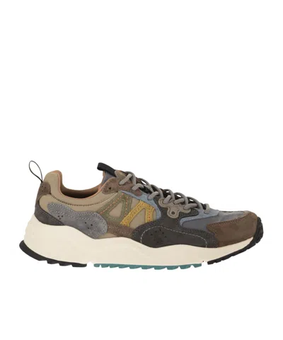 Flower Mountain Solin Man - Sneakers In Suede And Technical Fabric In Blue