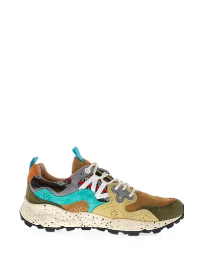 Flower Mountain Suede-panelled Patchwork Sneakers In Multi