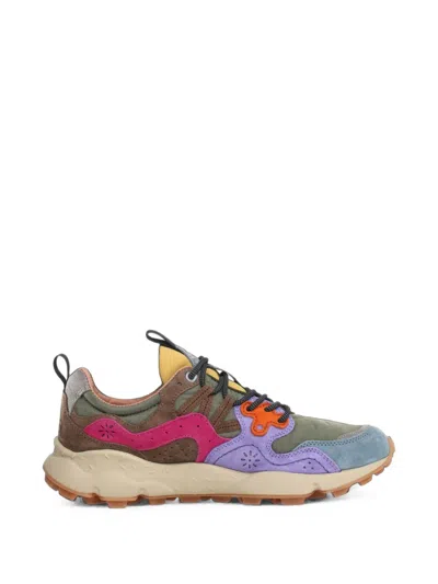 Flower Mountain Suede-panelled Sneakers In Brown