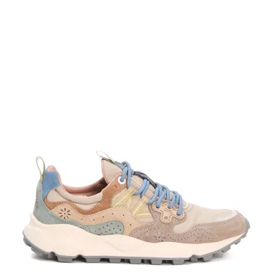 Flower Mountain Taupe Light Blue Yamano 3 Sneakers In Neutrals