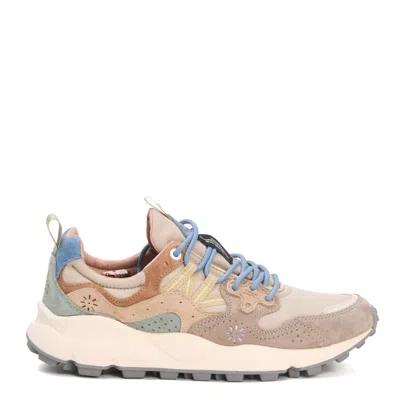 Flower Mountain Taupe Light Blue Yamano 3 Sneakers In Neutrals