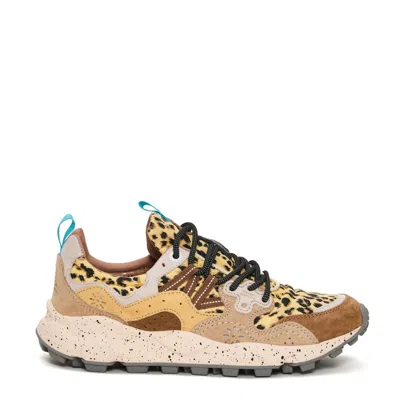 Flower Mountain Technical Ripstop And Suede Sneakers With Trekking Laces In Brown
