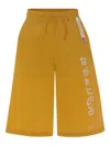 Flower Mountain Text-print Track Shorts In Yellow