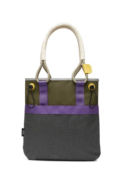 Flower Mountain Tote Bag In Kaki Grey