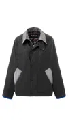 Flower Mountain Transport Wax Jacket Charcoal In Charcoal