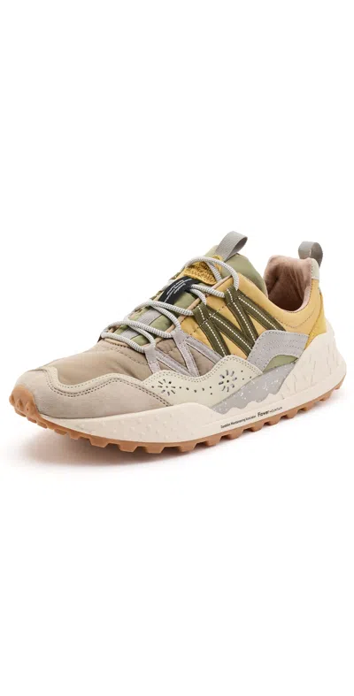 Flower Mountain Washi Sneakers Taupe White In Brown