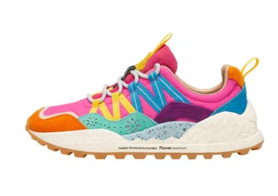Flower Mountain Washi Sneakers In Suede And Technical Fabric In Multi