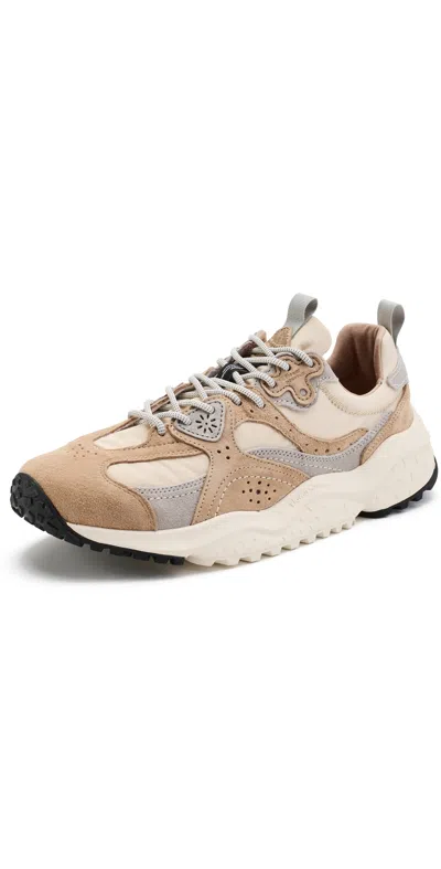 Flower Mountain Wave Sneakers Beige Cream In Brown