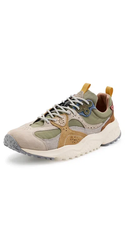 Flower Mountain Wave Sneakers Taupe Khaki In Multi