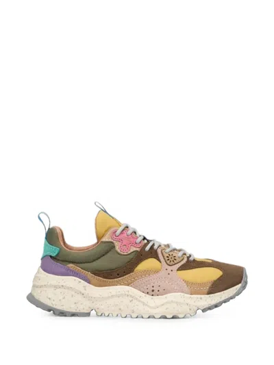 Flower Mountain Wave Suede Overlapping Sneakers In Multi