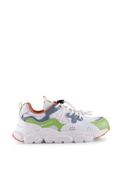 Flower Mountain White Sneakers For Kids