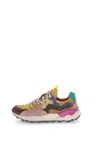 Flower Mountain Yamano 3 Natural And Dark Green Suede And Teddy Bear Sneakers In Brown