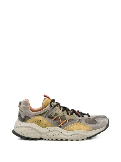 Flower Mountain Yamabushi Panelled Suede Sneakers In Multi