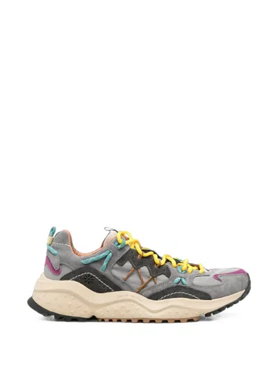 Flower Mountain Yamabushi Panelled Suede Sneakers In Multi