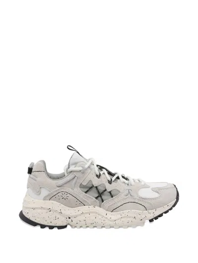 Flower Mountain Yamabushi Round Toe Suede Sneakers In Gray