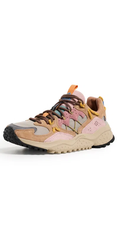 Flower Mountain Yamabushi Sneakers Cognac/taupe/pink In Multi