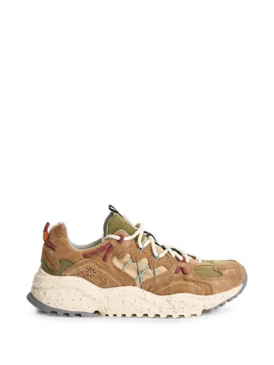Flower Mountain Beige Yamabushi Suede Inserts Sneakers In Multi