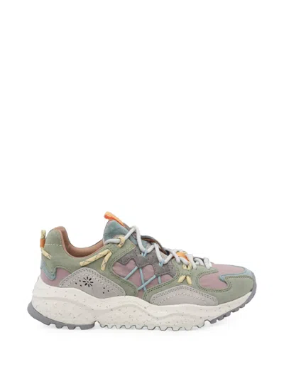 Flower Mountain Yamabushi Suede-panelled Sneakers In Multi