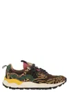 Flower Mountain Yamano 3 - Sneakers In Pony And Technical Fabric In Brown Multicolor