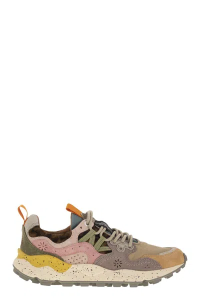 Flower Mountain Yamano 3 - Sneakers In Suede And Technical Fabric In Multi