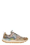 Flower Mountain Yamano 3 Natural And Dark Green Suede And Teddy Bear Sneakers