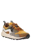Flower Mountain Yamano 3 - Sneakers In Suede And Technical Fabric In Brown/ochre
